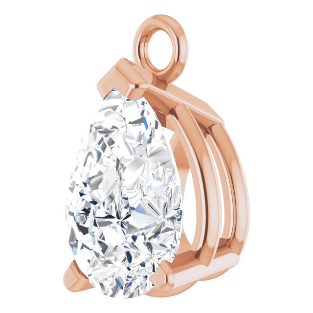1/2 CT Natural Diamond 3-Prong V-End Dangle