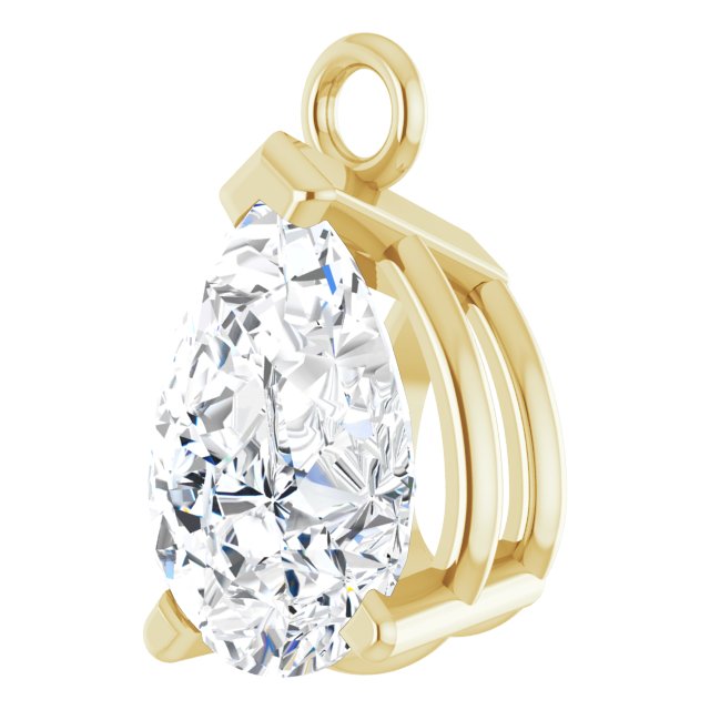 1/3 CT Natural Diamond 3-Prong V-End Dangle