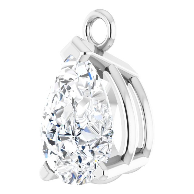 1/3 CT Natural Diamond 3-Prong V-End Dangle