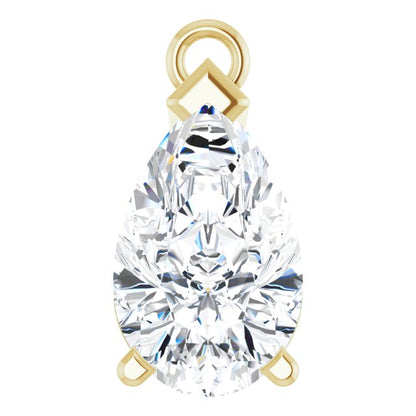 1 CT Natural Diamond 3-Prong V-End Dangle