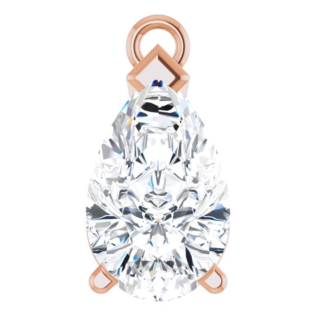 1 CT Natural Diamond 3-Prong V-End Dangle