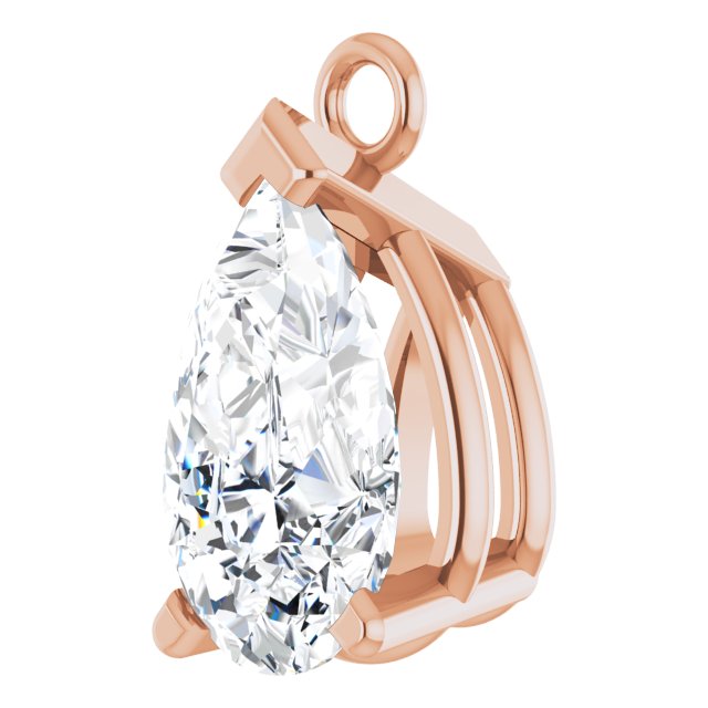 1 CT Natural Diamond 3-Prong V-End Dangle