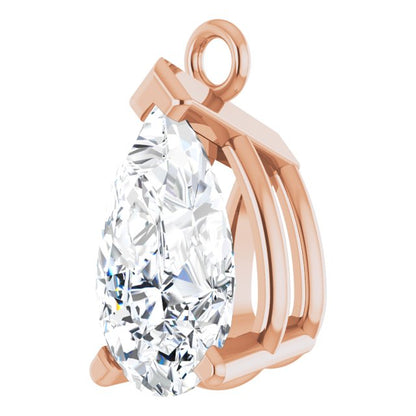 1 CT Natural Diamond 3-Prong V-End Dangle