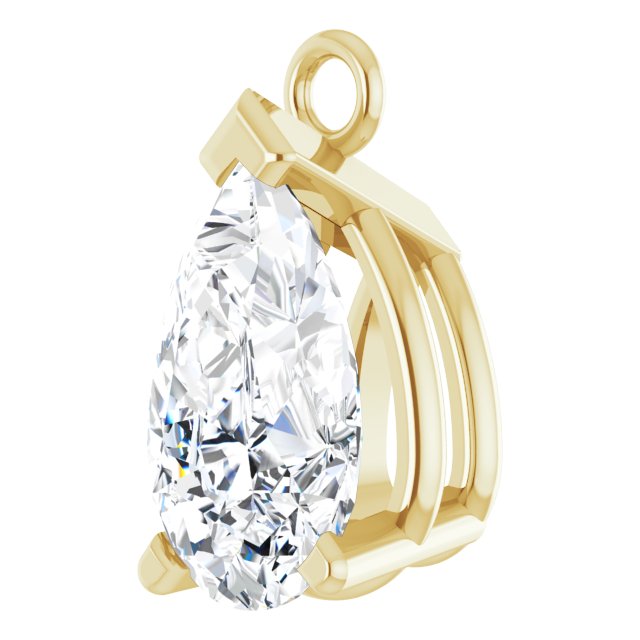 1 CT Natural Diamond 3-Prong V-End Dangle