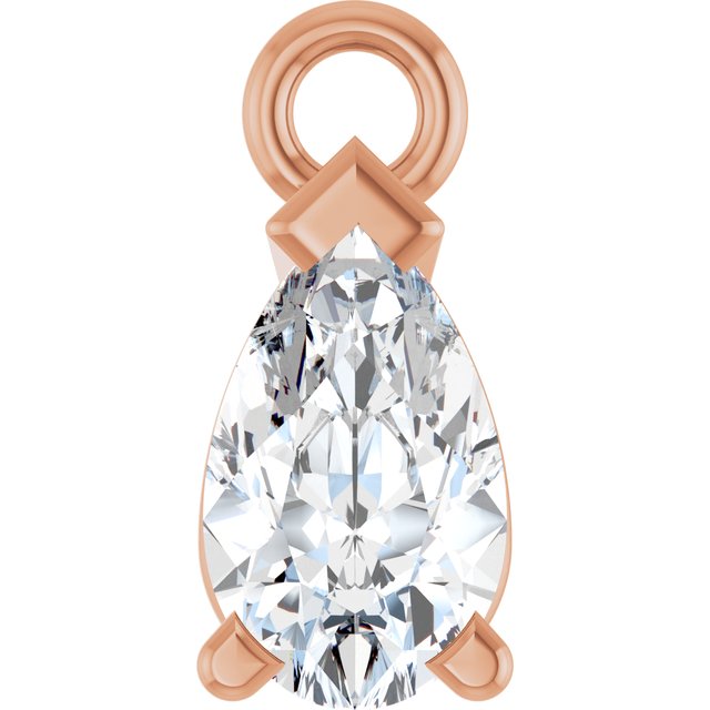 1/5 CT Natural Diamond 3-Prong V-End Dangle