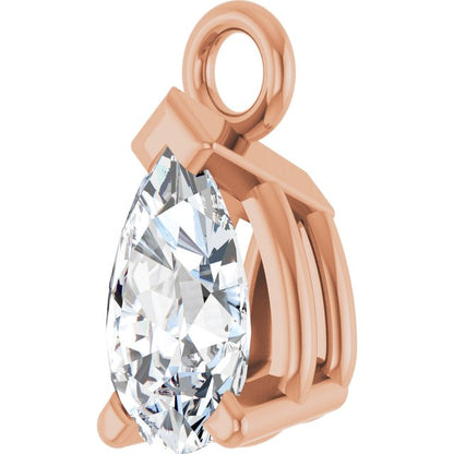 1/5 CT Natural Diamond 3-Prong V-End Dangle