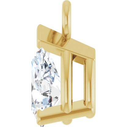 1/5 CT Natural Diamond 3-Prong V-End Dangle