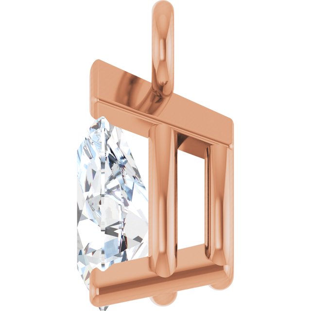 1/5 CT Natural Diamond 3-Prong V-End Dangle