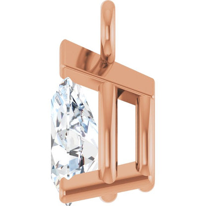 1/5 CT Lab-Grown Diamond 3-Prong V-End Dangle