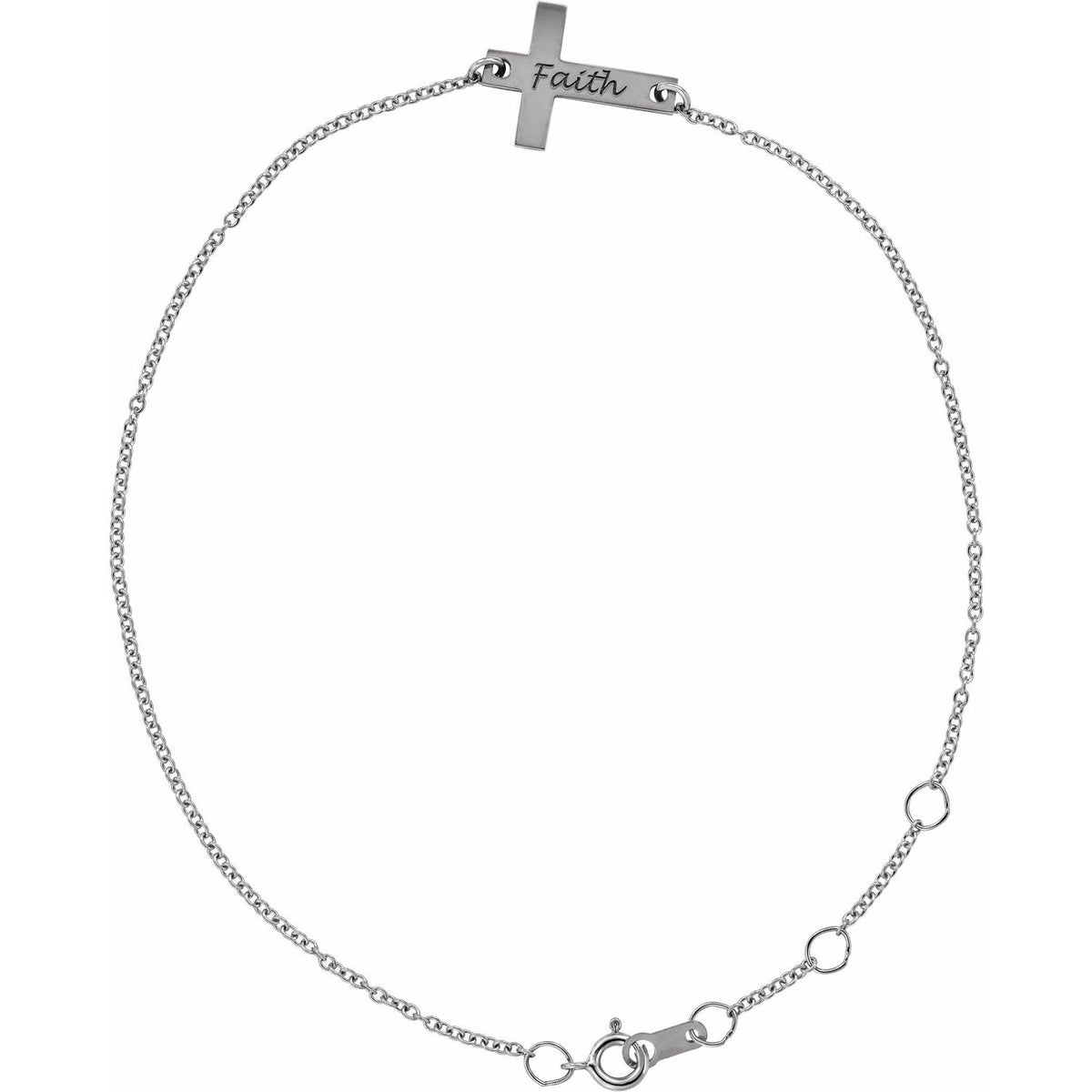 Engravable Cross 6 1/2-7 1/2" Bracelet
