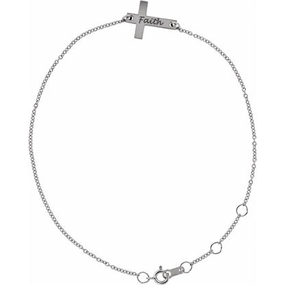 Engravable Cross 6 1/2-7 1/2" Bracelet