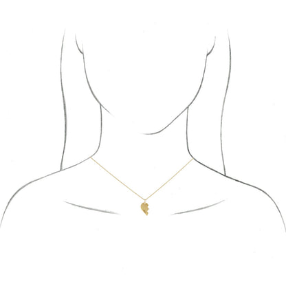 14K Yellow Gold 17x10 mm Left Broken Heart Pendant