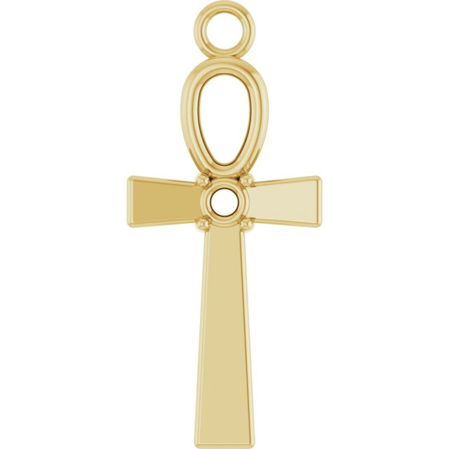 .03 CTW Natural Diamond Ankh Cross Dangle