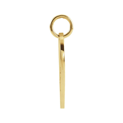 14K Yellow Gold 17x10 mm Left Broken Heart Pendant