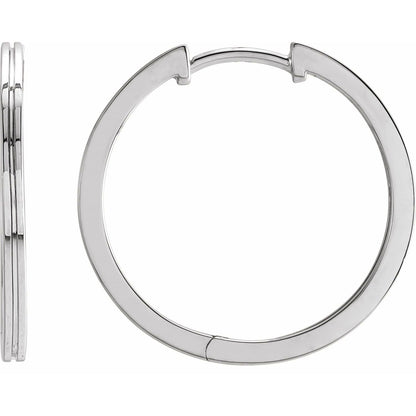 Grooved Hinged Huggie Hoop Earrings