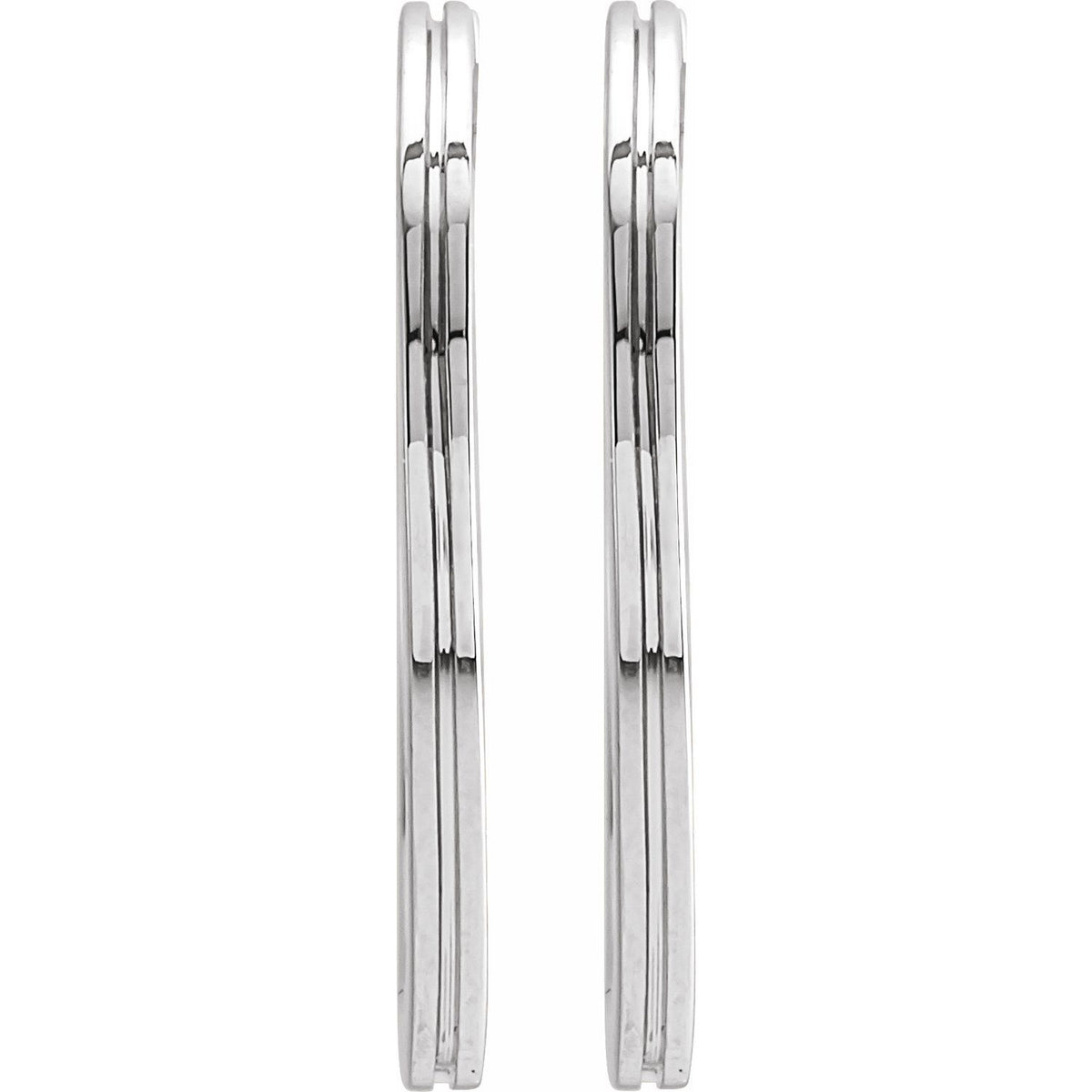 Grooved Hinged Huggie Hoop Earrings