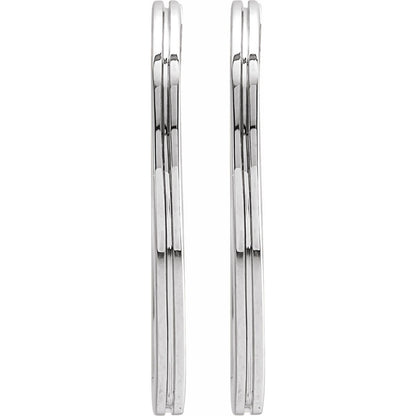 Grooved Hinged Huggie Hoop Earrings