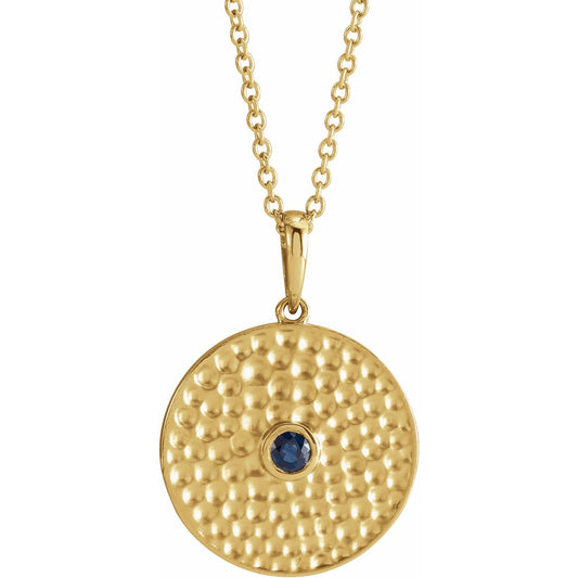 14K Yellow Gold Natural Alexandrite Beaded Disc 16-18" Necklace