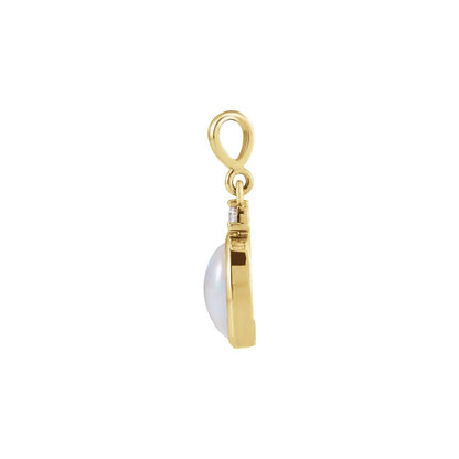 14K Yellow Gold 6x4 mm Natural Ethiopian Opal & .015 CT Natural Diamond Pendant