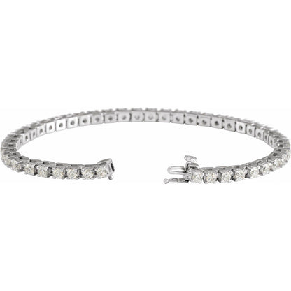 14K White Gold 5 CTW Lab-Grown Diamond Line 7 1/4" Bracelet