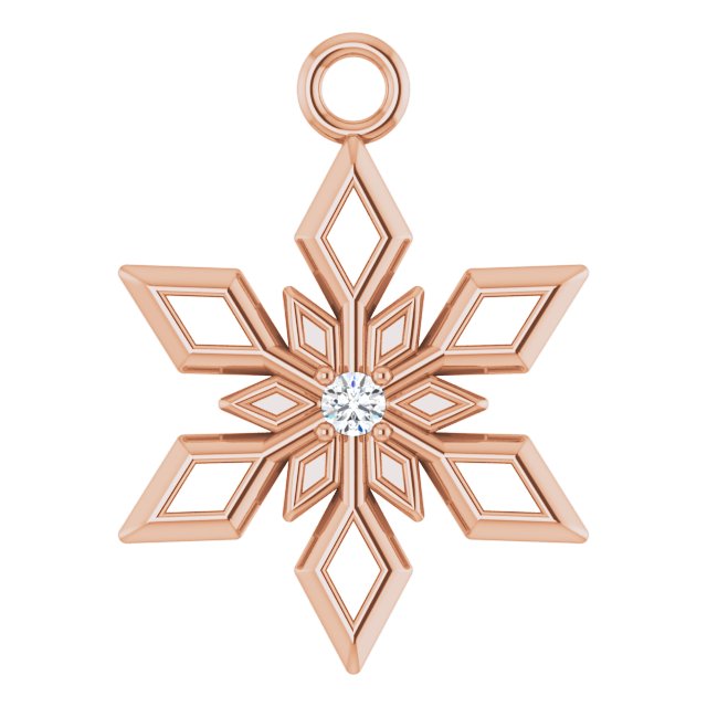 .01 CT Natural Diamond Snowflake Dangle