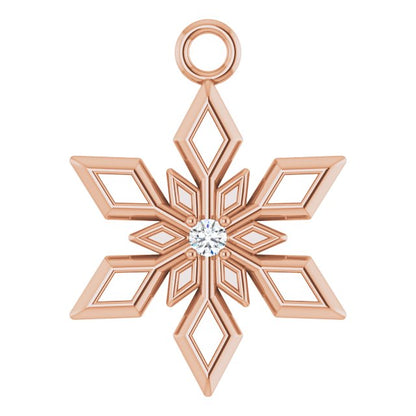.01 CT Natural Diamond Snowflake Dangle