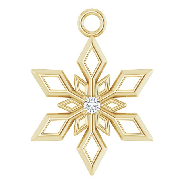 .01 CT Natural Diamond Snowflake Dangle