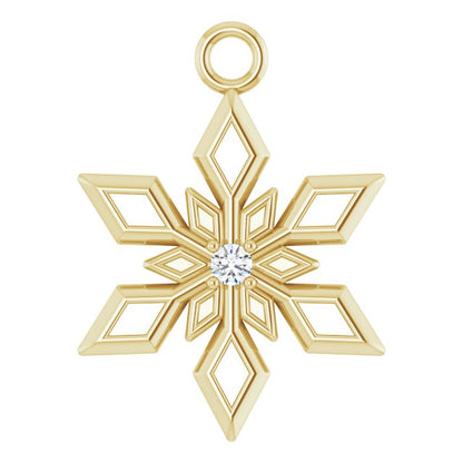 .01 CT Natural Diamond Snowflake Dangle