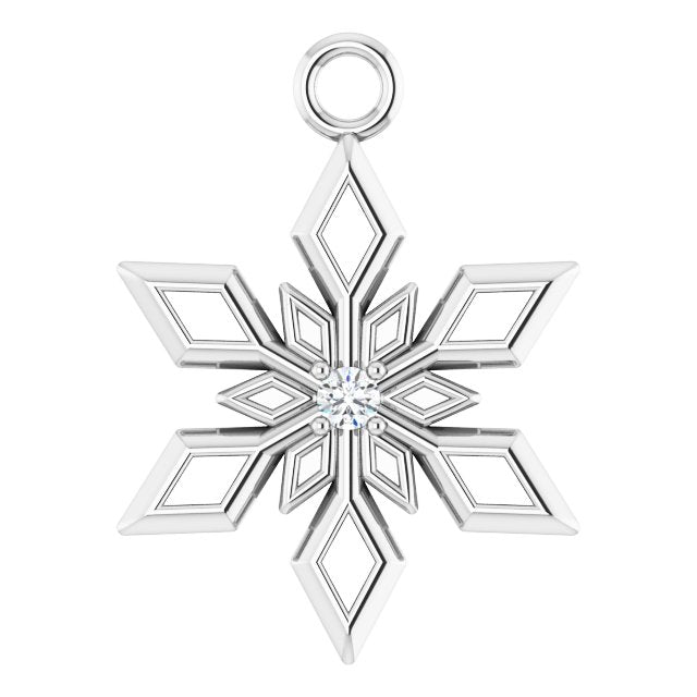 .01 CT Natural Diamond Snowflake Dangle