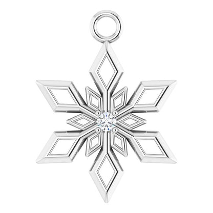 .01 CT Natural Diamond Snowflake Dangle