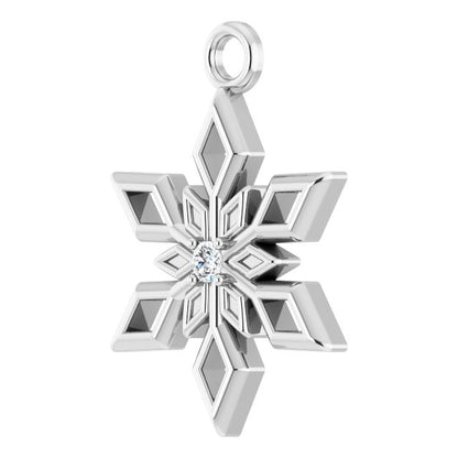 .01 CT Natural Diamond Snowflake Dangle
