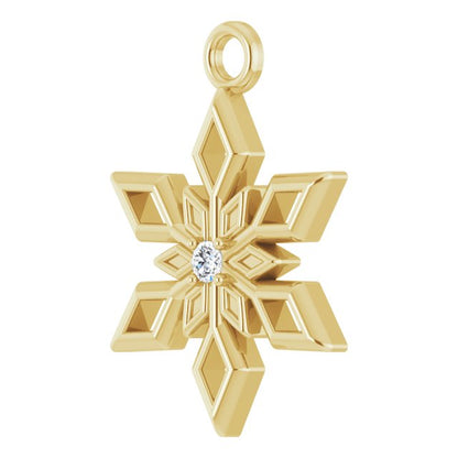 .01 CT Natural Diamond Snowflake Dangle