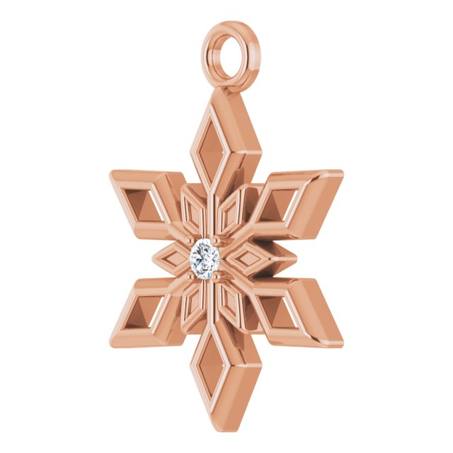 .01 CT Natural Diamond Snowflake Dangle
