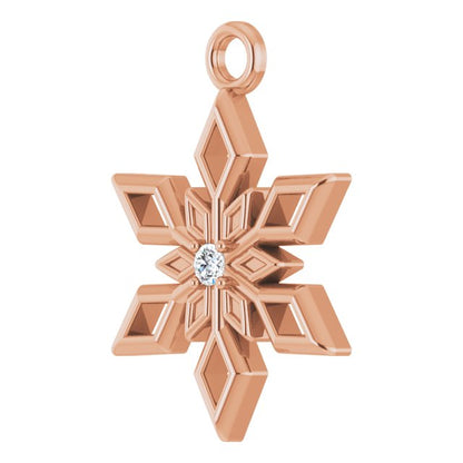.01 CT Natural Diamond Snowflake Dangle