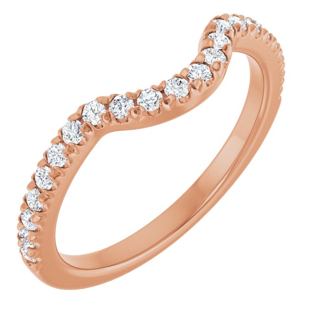 1/4 CTW Natual Diamond French-Set Contour Band