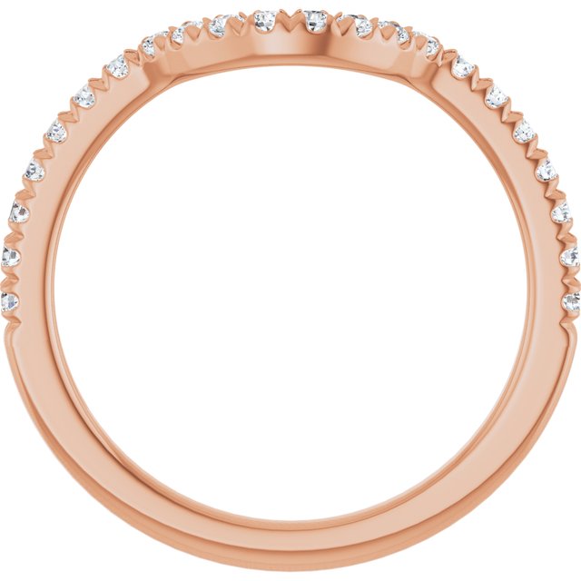 1/4 CTW Natual Diamond French-Set Contour Band