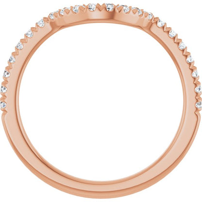 1/4 CTW Natual Diamond French-Set Contour Band