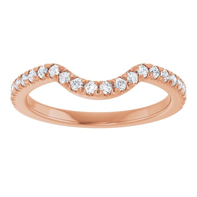 1/4 CTW Natual Diamond French-Set Contour Band