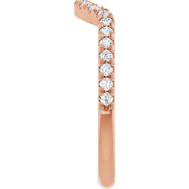 1/4 CTW Natual Diamond French-Set Contour Band