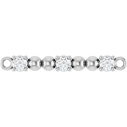 .08 CTW Lab-Grown Diamond Bar Link, 2.3 mm x 17.9 mm