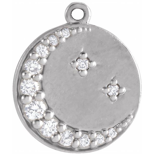 .08 CTW Natural Diamond Half Moon Dangle