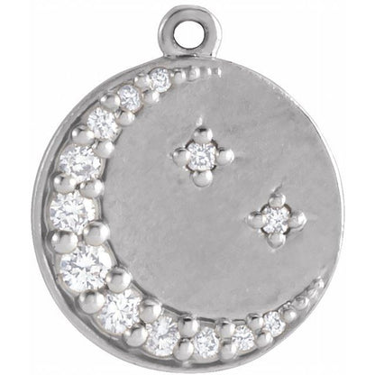 .08 CTW Natural Diamond Half Moon Dangle