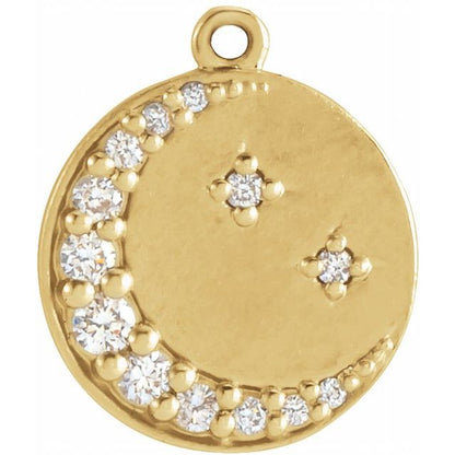 .08 CTW Natural Diamond Half Moon Dangle