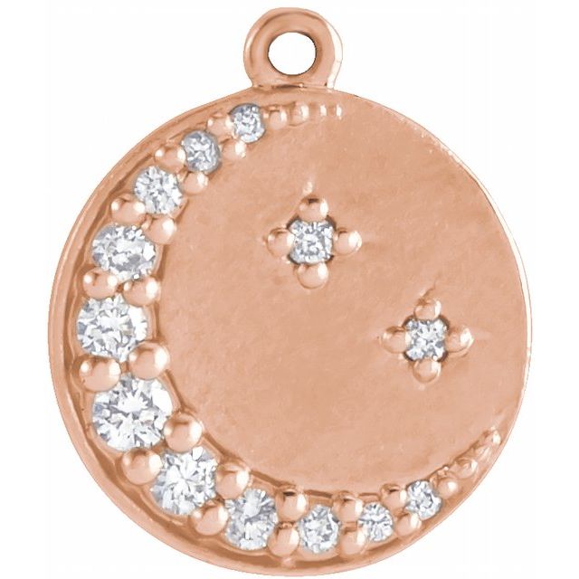 .08 CTW Natural Diamond Half Moon Dangle