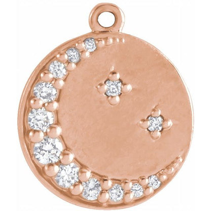 .08 CTW Natural Diamond Half Moon Dangle