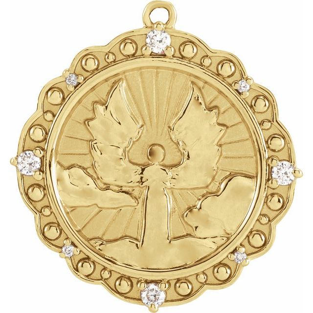 1/6 CTW Natural Diamond Guardian Angel Dangle