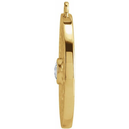 .06 CT Natural Diamond Textured Dangle