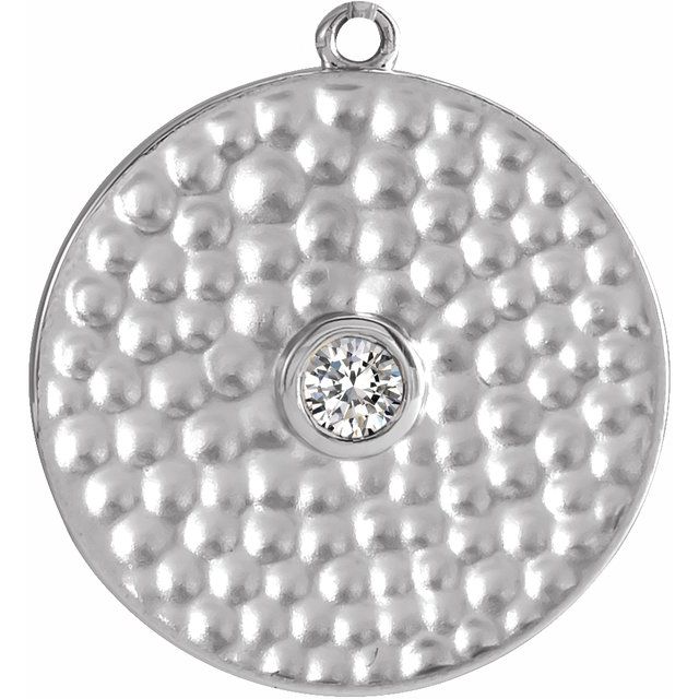 .06 CT Natural Diamond Textured Dangle