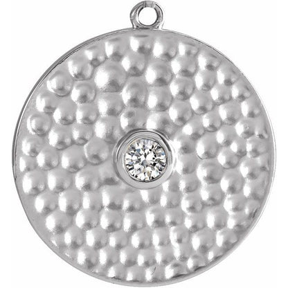 .06 CT Natural Diamond Textured Dangle