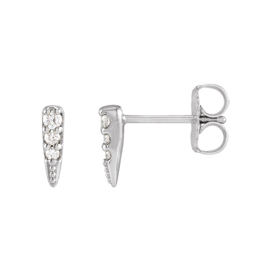 .07 CTW Natural Diamond Spike Earrings